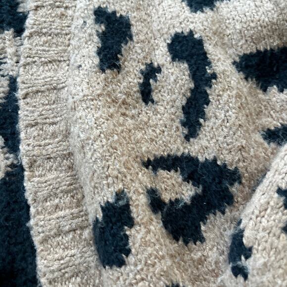 Abercrombie Women's Small Chunky Sweater Cardigan Animal Print Soft Wool Blend - Picture 3 of 10